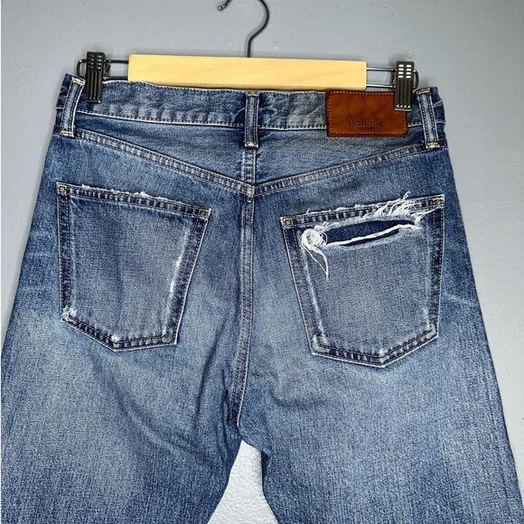 Moussy Latrobe Tapered Skinny Jeans Distressed Knee Medium Wash Blue Size 26 - Picture 7 of 9
